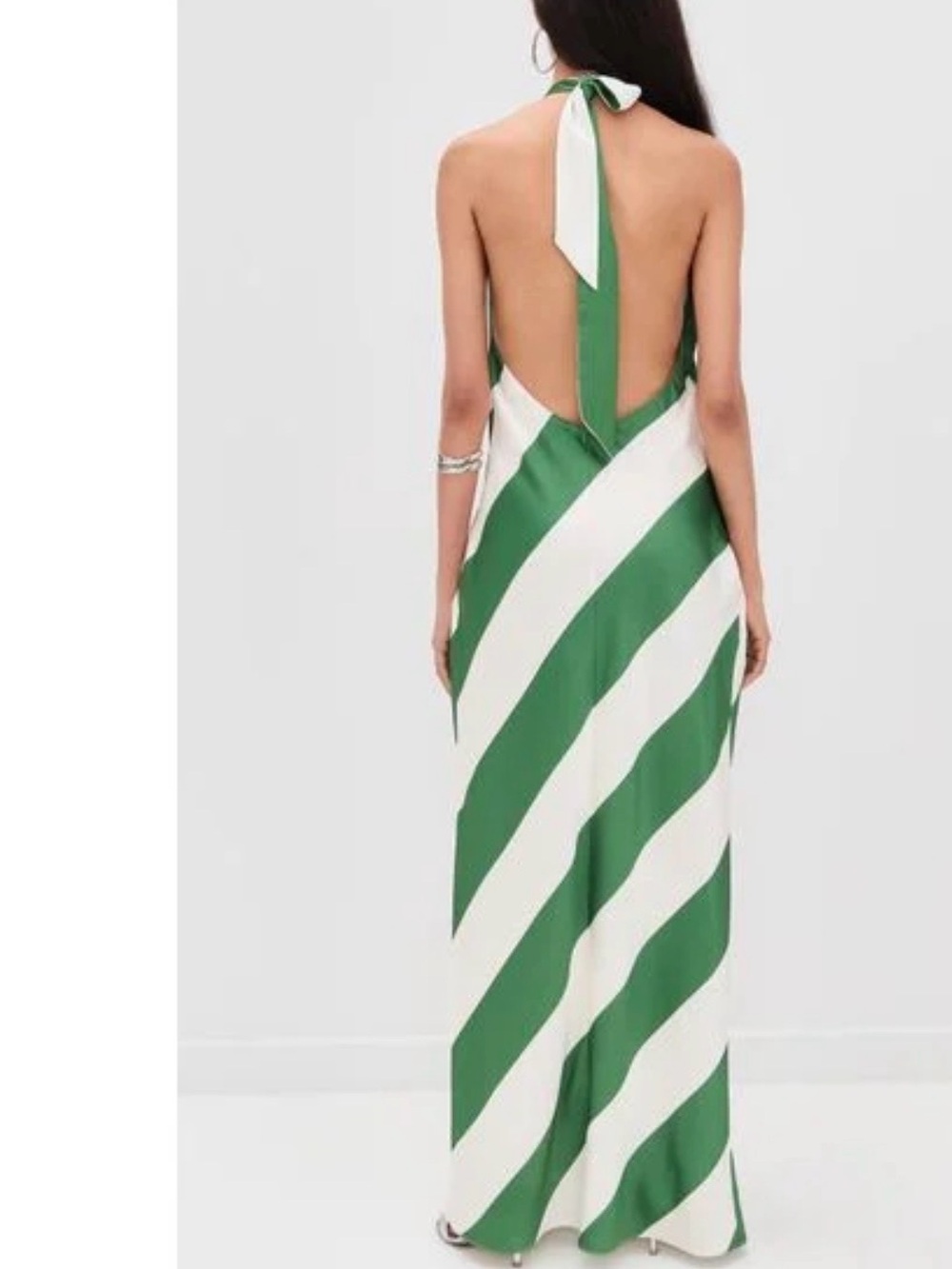 Ronny Kobo Collection Green and White Strapless Knot Maxi Dress - Picture 2 of 8
